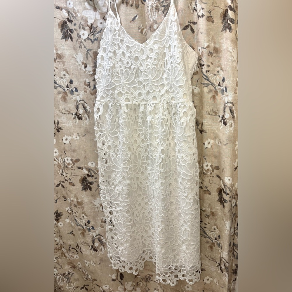 ASOS White Floral Lace Midi Dress - Picture 7 of 8